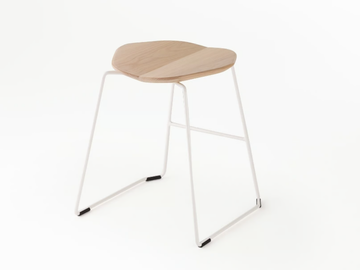 DUET - Sled base low stool with footrest by Ross Gardam - view 2